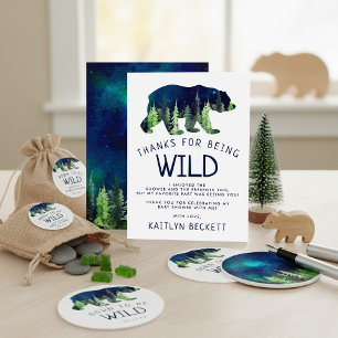 Cartão De Agradecimento Nascer De Ser Chá de fraldas Selvagem