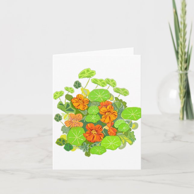 Cartão De Agradecimento Nasturtiums Vazio Notecard (Frente)