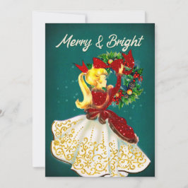 Cartão De Agradecimento Natais vintages cortados com dourado vermelho