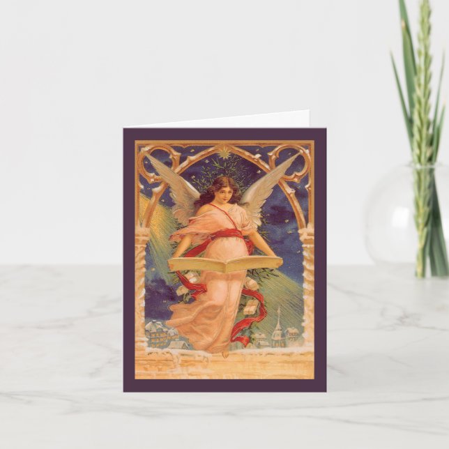 Cartão De Agradecimento Natais vintages Obrigado (Frente)