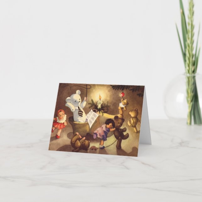 Cartão De Agradecimento Natais vintages Obrigado (Frente)