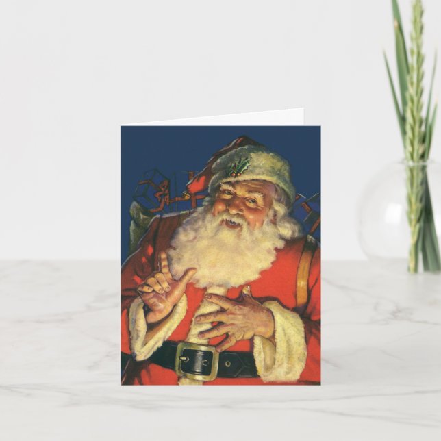 Cartão De Agradecimento Natais vintages Obrigado (Frente)