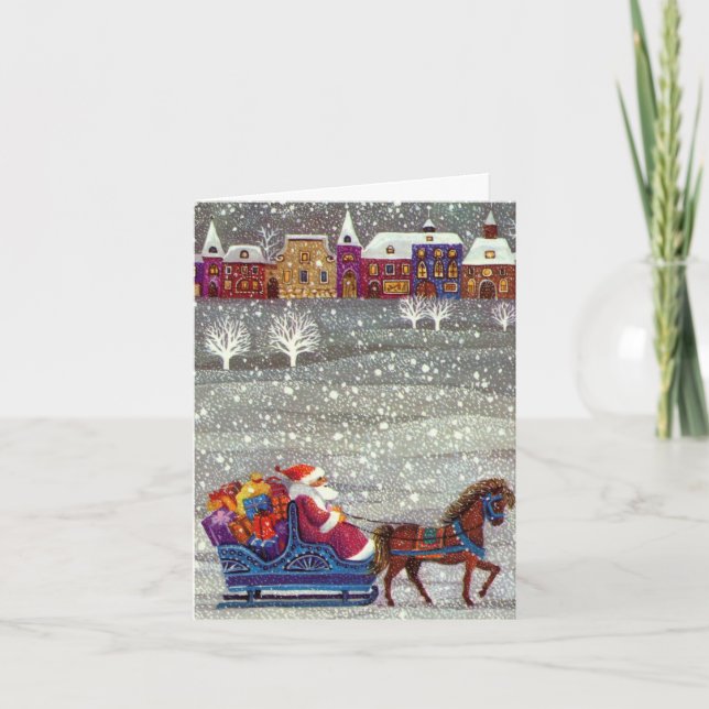 Cartão De Agradecimento Natais vintages Obrigado (Frente)