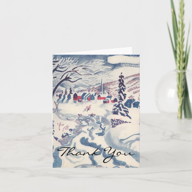 Cartão De Agradecimento Natais vintages Obrigado (Frente)