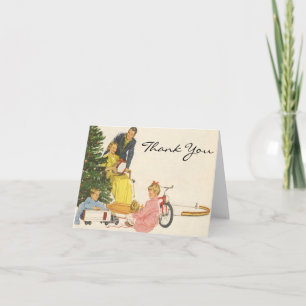 Cartão De Agradecimento Natais vintages Obrigado