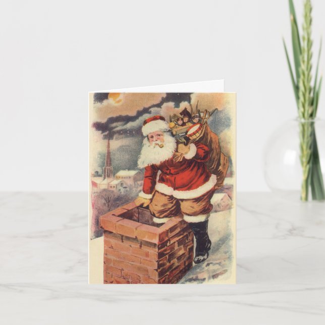 Cartão De Agradecimento Natais vintages Obrigado (Frente)