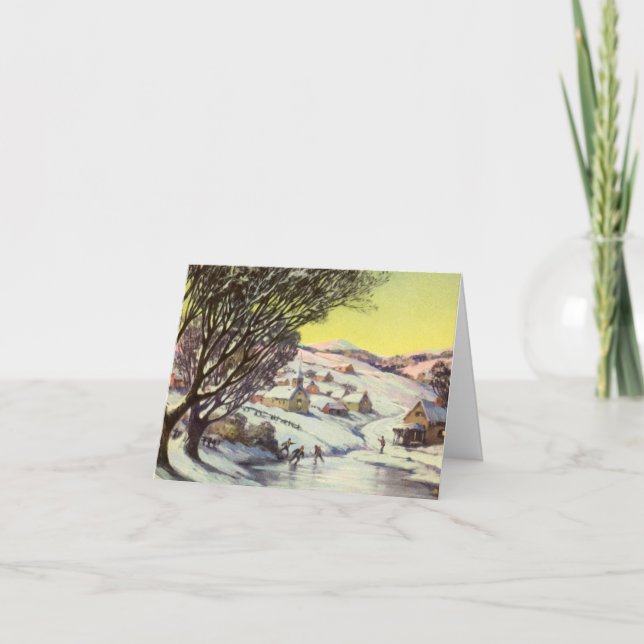 Cartão De Agradecimento Natais vintages Obrigado (Frente)