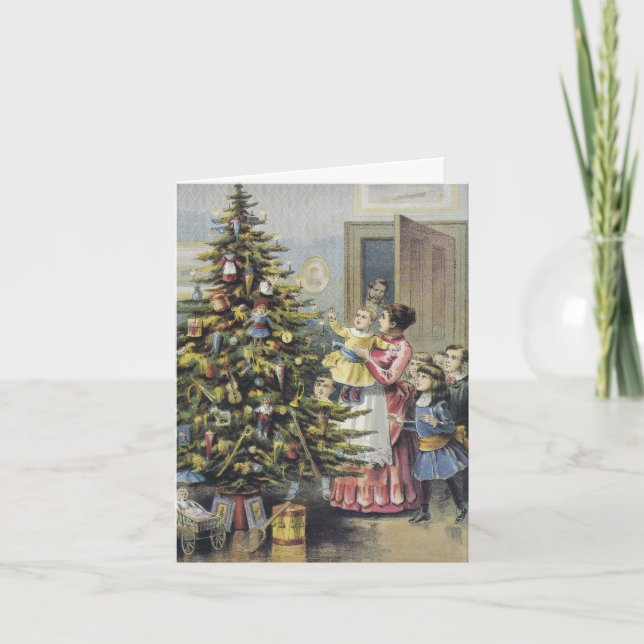 Cartão De Agradecimento Natais vintages Obrigado (Frente)