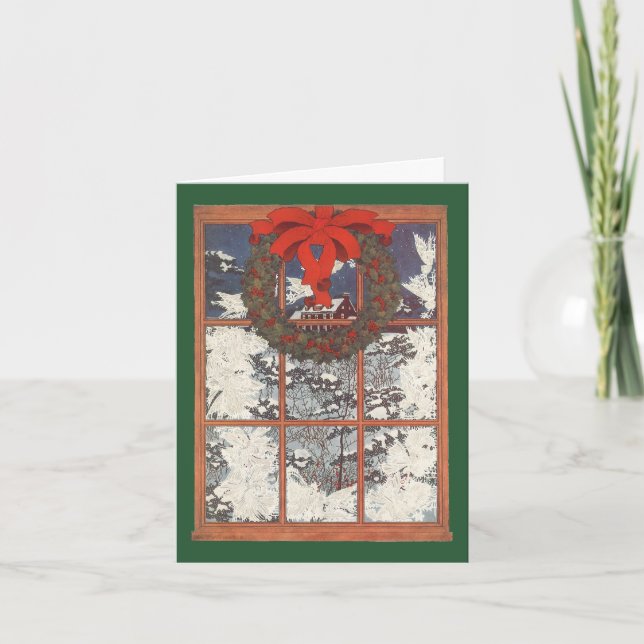 Cartão De Agradecimento Natais vintages Obrigado (Frente)