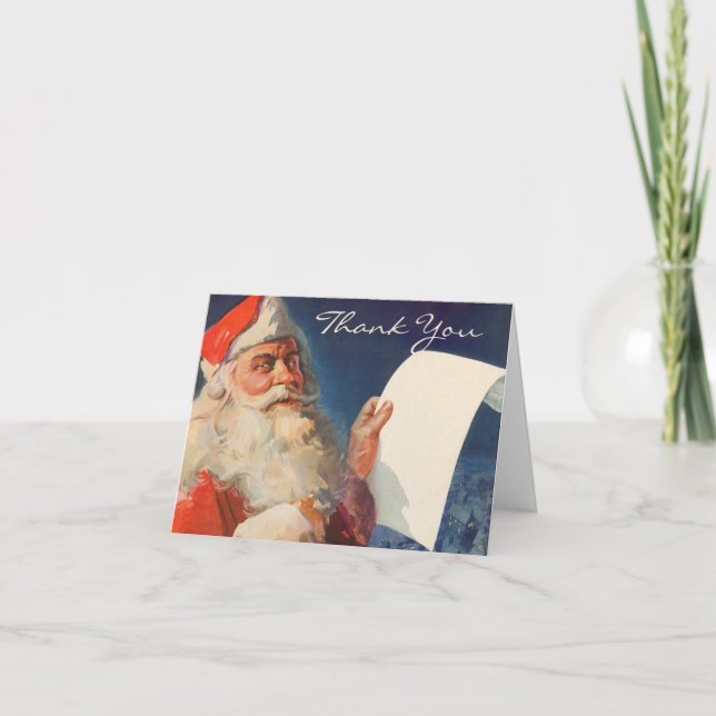 Cartão De Agradecimento Natais vintages Obrigado (Frente)