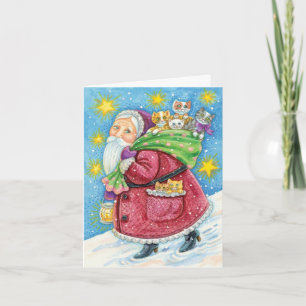 Cartão De Agradecimento Natais vintages Obrigado