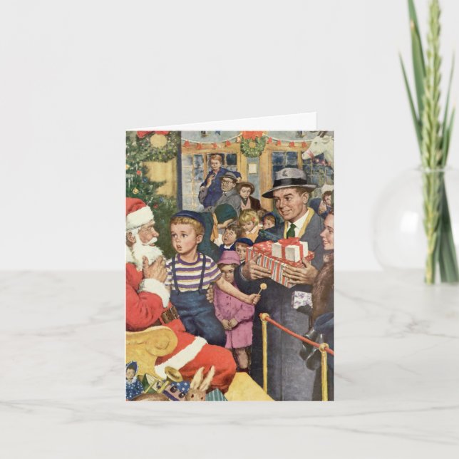 Cartão De Agradecimento Natais vintages Obrigado (Frente)