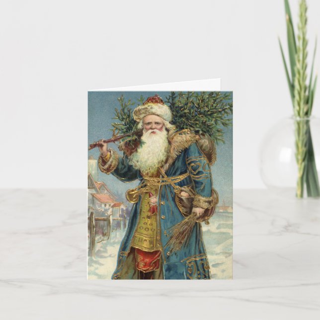 Cartão De Agradecimento Natais vintages Obrigado (Frente)