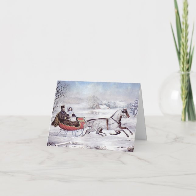 Cartão De Agradecimento Natais vintages Obrigado (Frente)