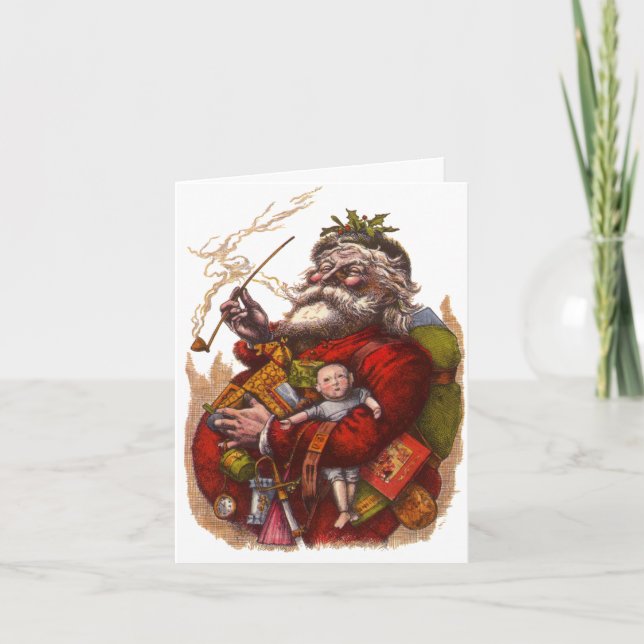 Cartão De Agradecimento Natais vintages Obrigado (Frente)