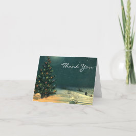 Cartão De Agradecimento Natais vintages Obrigado