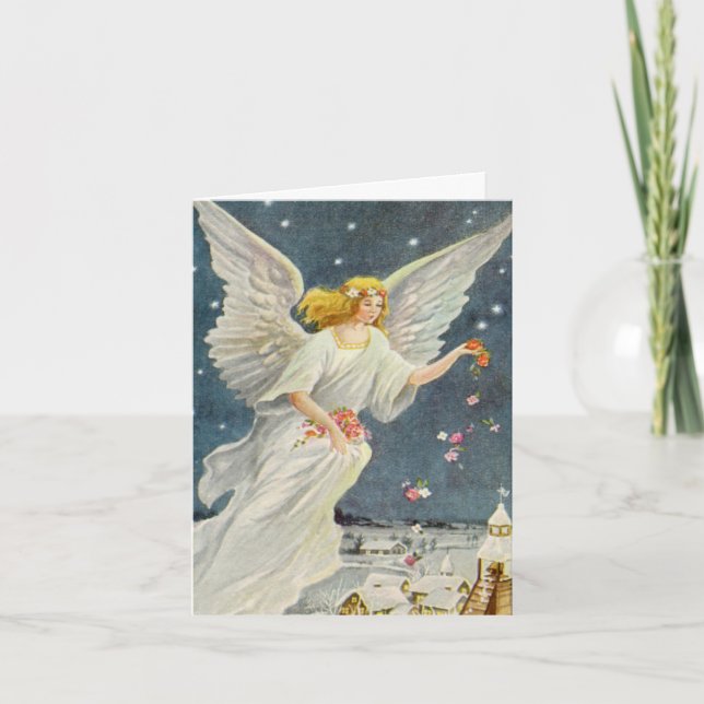 Cartão De Agradecimento Natais vintages Obrigado (Frente)