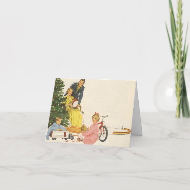 Cartão De Agradecimento Natais vintages Obrigado (Frente)