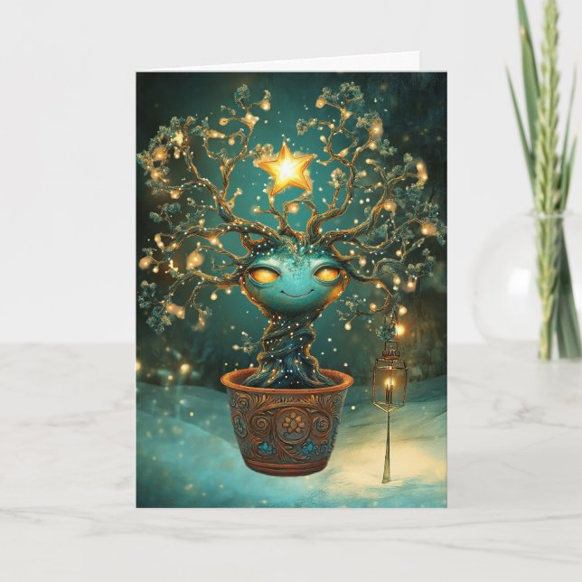 Cartão De Agradecimento *~* Natal 40 Olhos Cósmicos Shine Love AP97 (Frente)