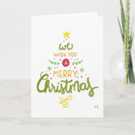Cartão De Agradecimento Natal 5 Desejamos-Lhe Um Feliz Feriado De Natal
