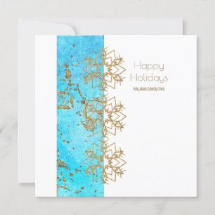 Cartão De Agradecimento Natal Companhia Cheer Gold e Aquarela