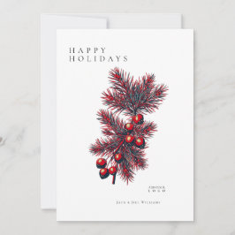 Cartão De Agradecimento Natal corporativo do Modern Holly Berry Hope