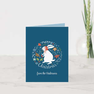 Cartão De Agradecimento Natal do Coelho Folny