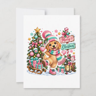 Cartão De Agradecimento Natal do Golden Retriever