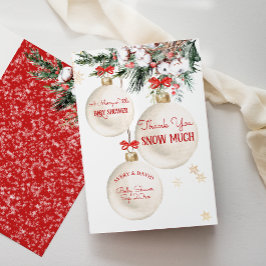 Cartão De Agradecimento Natal Moderno feliz Chá de fraldas