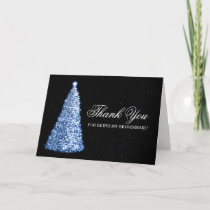 Cartão De Agradecimento Natal Obrigado Bridesmaid Blue