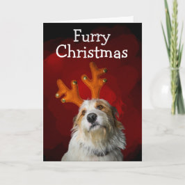 Cartão De Agradecimento Natal peludo do cachorro Card