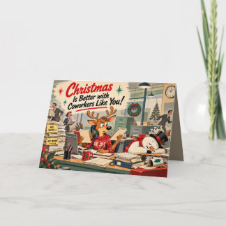 Cartão De Agradecimento Natal Personalizado com Sarcasmo para Colega de Tr
