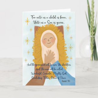 Cartão De Agradecimento Natal Religioso Bebê Cristão Jesus Isaiah 9
