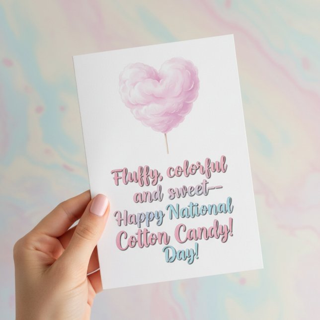 Cartão De Agradecimento National Cotton Candy Day (Criador carregado)