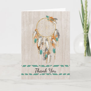 Cartão De Agradecimento Native American Thank You with Dream Catcher