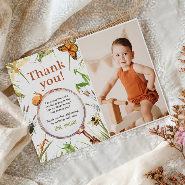 Cartão De Agradecimento Nature Insect Insetos Festa de aniversário Foto (Criador carregado)