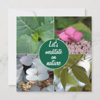 Cartão De Agradecimento Nature méditer feuilles fleurs rose blanc vert