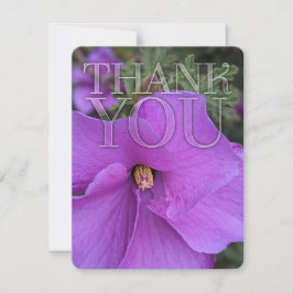 Cartão De Agradecimento Natureza Purple Hibiscus Flower Obrigado