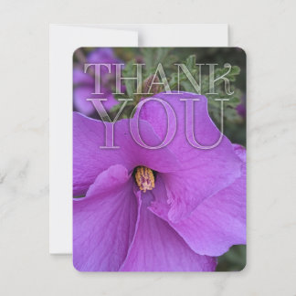 Cartão De Agradecimento Natureza Purple Hibiscus Flower Obrigado