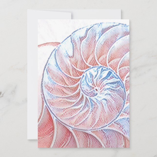 Cartão De Agradecimento nautilus shell seashell Fibonacci espiral rosa (Frente)