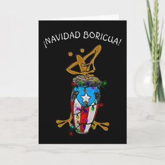 Cartão De Agradecimento Navidad Boricua Xmas Conga Coqui Taino