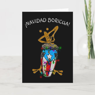 Cartão De Agradecimento Navidad Boricua Xmas Conga Coqui Taino