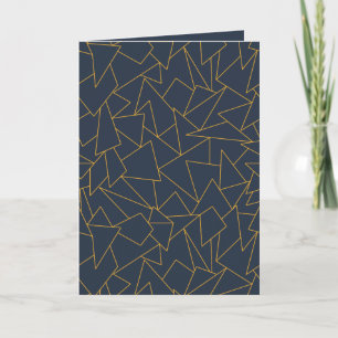 Cartão De Agradecimento Navy blue and gold geometric