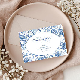 Cartão De Agradecimento Navy Roses Floral Elegant Wedding Thank You Card