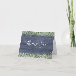 Cartão De Agradecimento Navy Wood Eucalyptus Wedding Thank You Cards