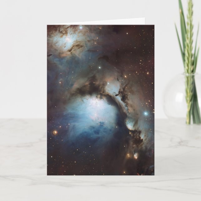 Cartão De Agradecimento Nebula Orion Astronomy blue brown beige sky stars (Frente)