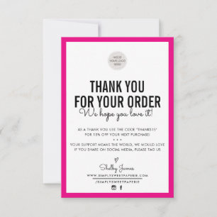 Cartão De Agradecimento NEGÓCIO OBRIGADO VOCÊ A fazer a encomenda moderna 