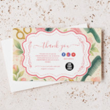 Negócios de Estilista de Cabelo Floral em Aquarela