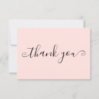 Cartão De Agradecimento Negócios Personalizados Simples e Simples, Rosa,