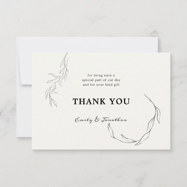 Cartão De Agradecimento Negra Sai Do Casamento Branco Obrigado Foto (Frente)